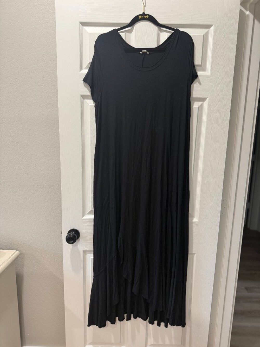 Catos Black Short Sleeve Maxi Dress XL